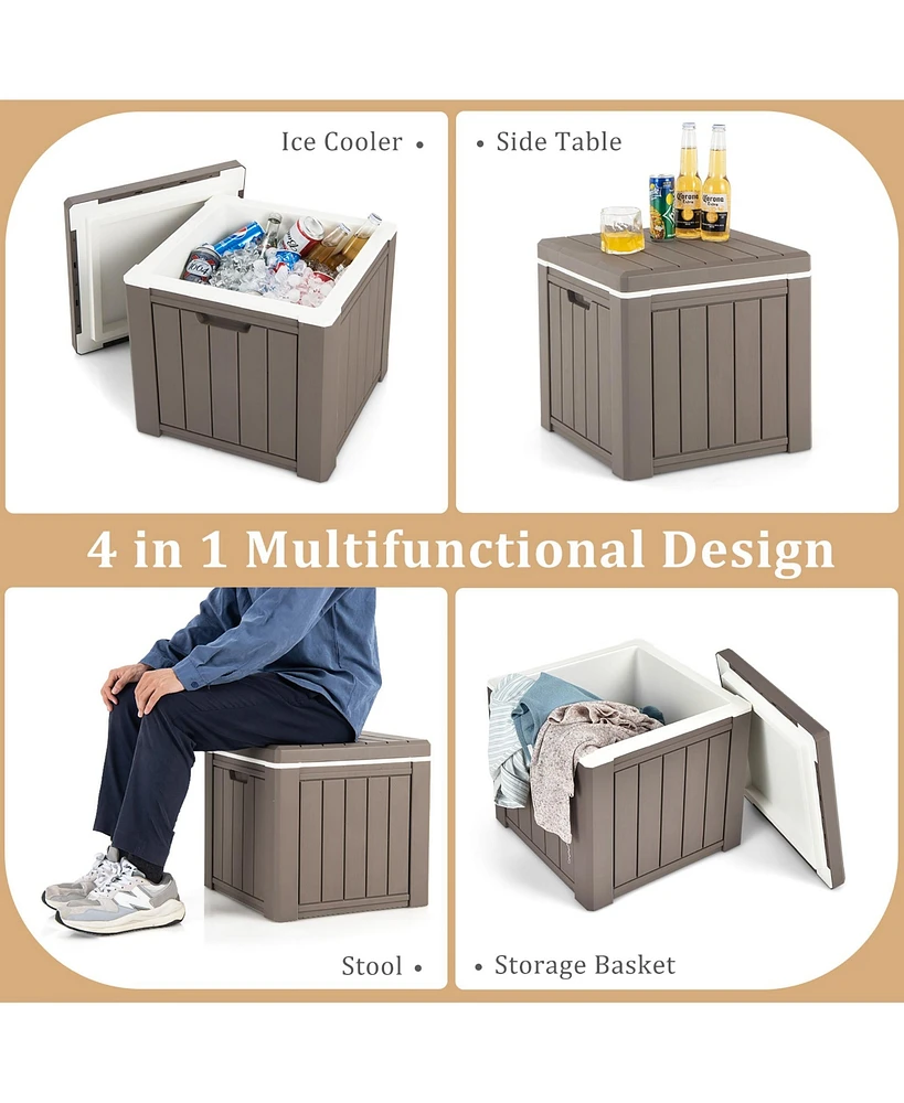 10 Gallon Ice Cooler w/ Built-in Handles and Detachable Lid