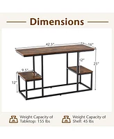 Rustic Tv Console Table for 50" TVs Industrial Sofa Table with Open Storage Shelves