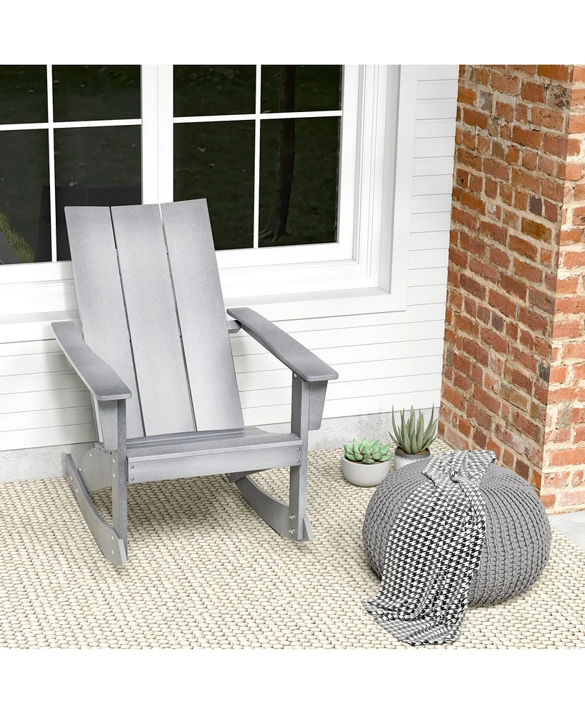 Vebreda Adirondack Rocking Chair with Curved Back for Balcony