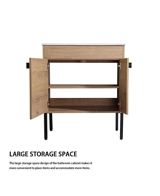 30 Inch Bathroom Vanity With Sink, Freestanding Bathroom Vanity Or Floating Is Optional Conversion