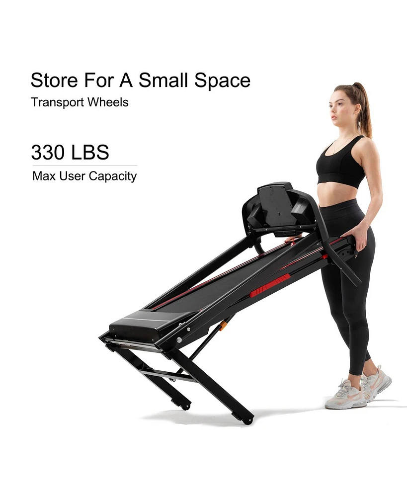 Portable Incline Folding Treadmill with App