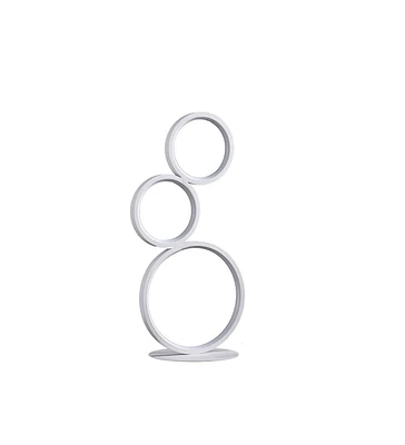 17" In 3-Ring Shaped Odu White Led Minimalist Metal Table Lamp