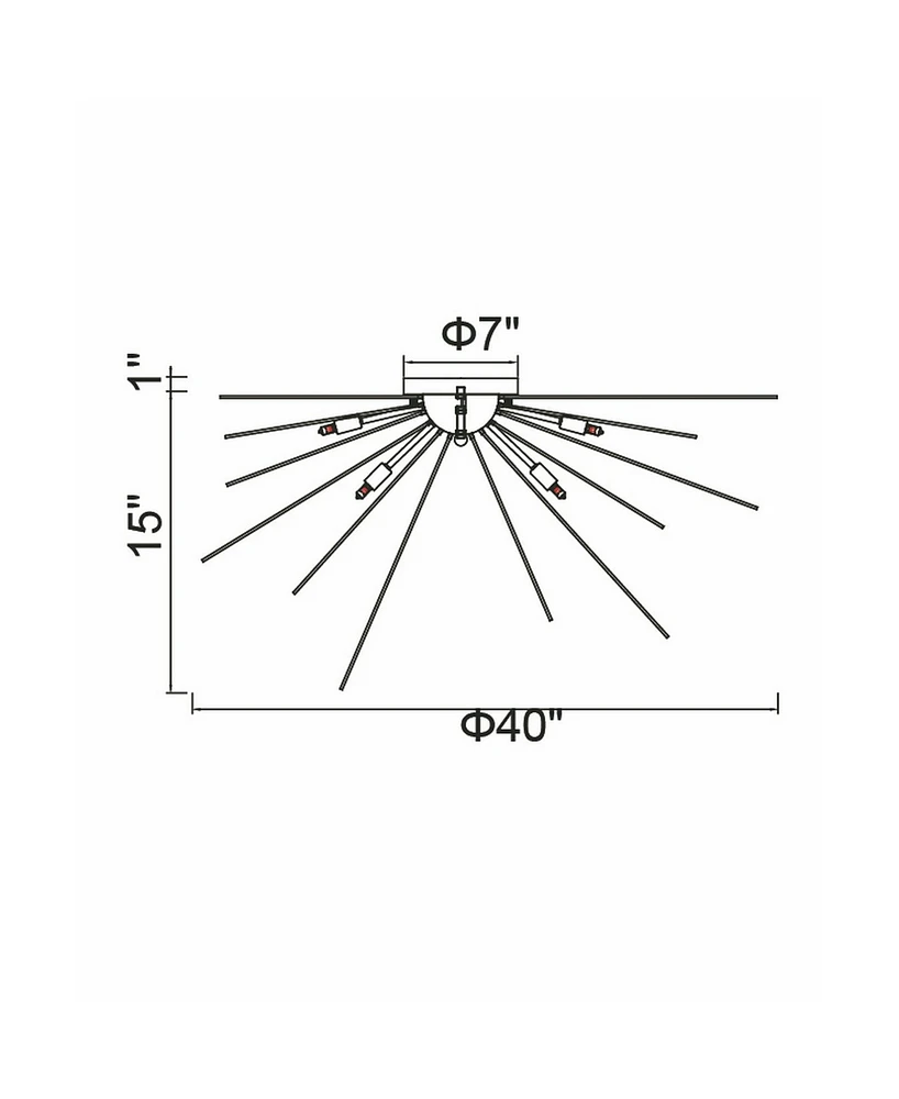 Cwi Lighting 16" Metal Savannah 8 Light Flush Mount