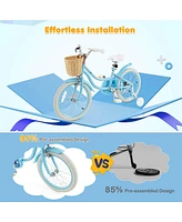 18" Kid's Bike with Training Wheels Adjustable Handlebar Seat Handbrake