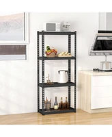 4 Pcs 4-Tier Metal Shelving Unit Heavy Duty Wire Storage Rack with Anti-slip Foot Pads