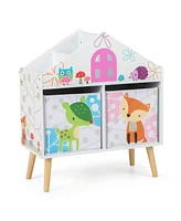 Kids Dollhouse Bookshelf Toddler Book & Toy Storage Display Organizer Ideal Gift