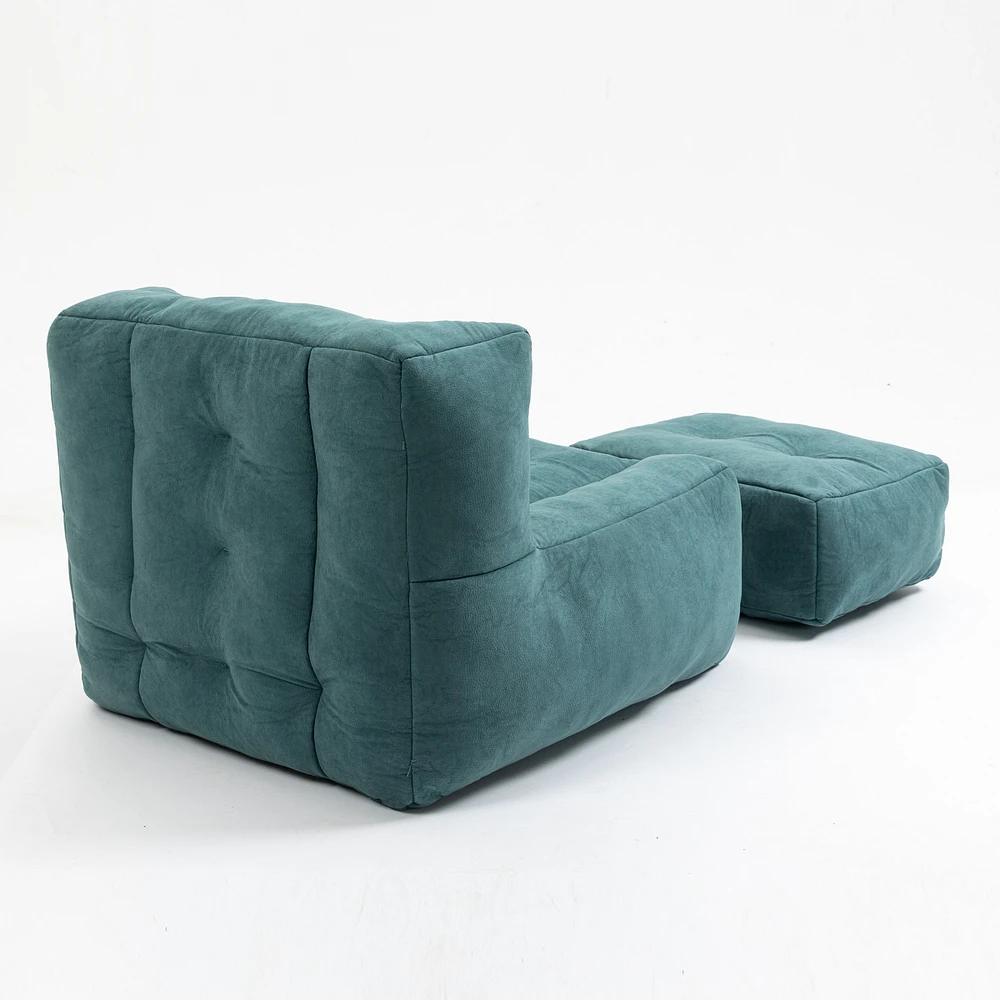 Bean bag and ottoman set for adults and kids