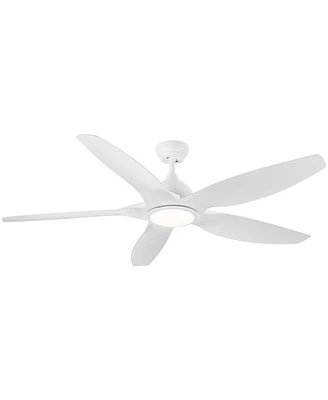Modern 60 In Integrated Led Ceiling Fan Lighting With White Abs Blade