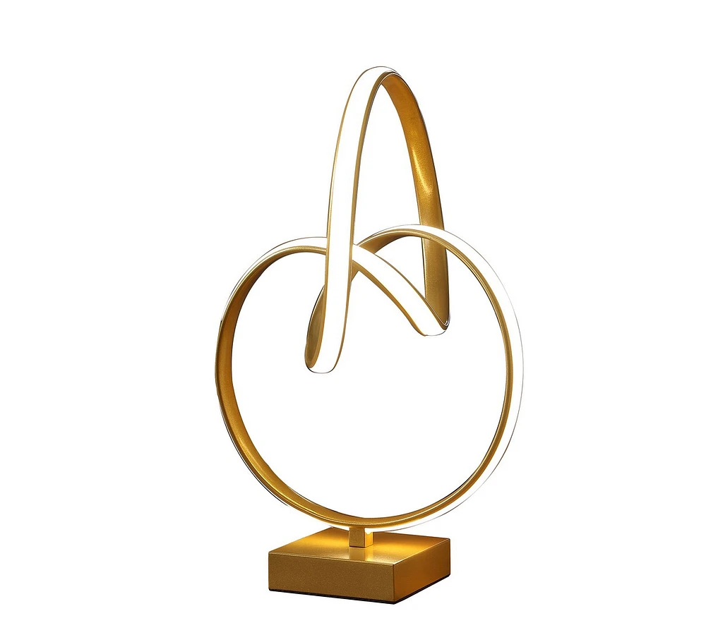 19" In Abstract Infinity Matte Gold Modern Table Lamp