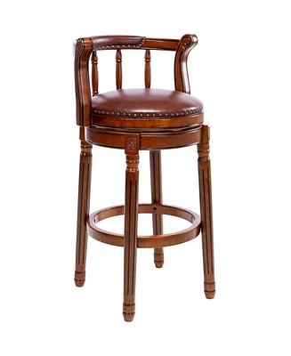 Streamdale Furniture 29.5" Brown Wooden Swivel Barstool