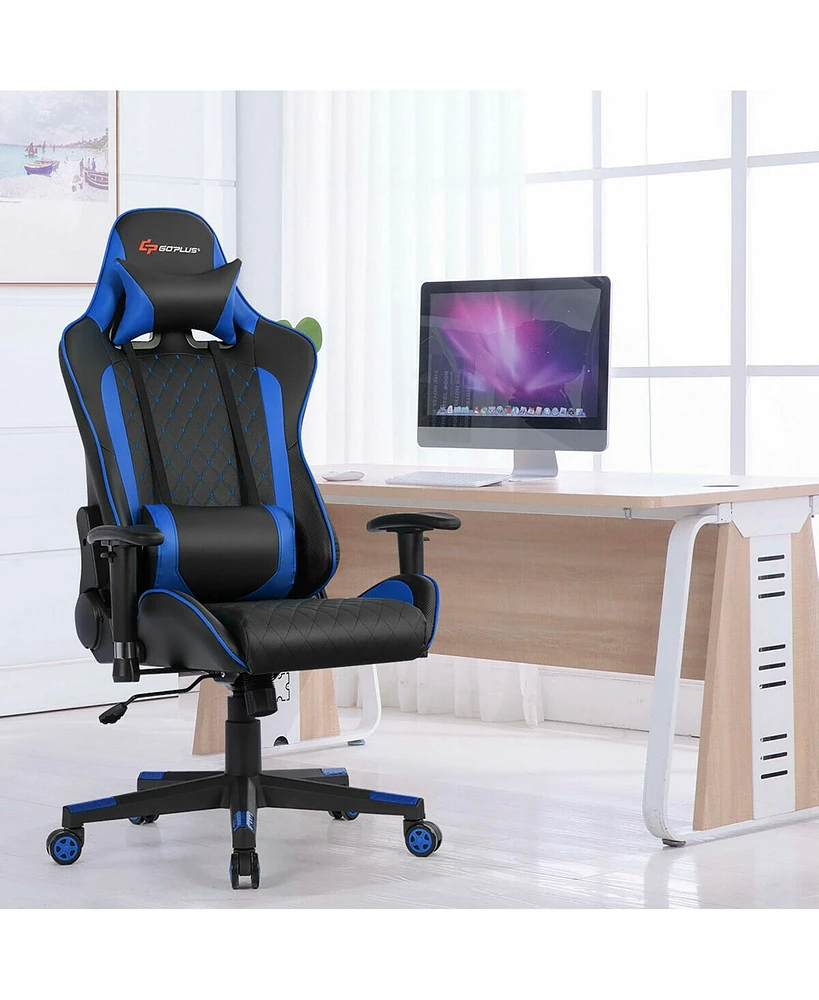 Massage Gaming Chair Reclining Racing w/Lumbar Support