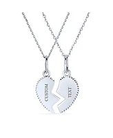 Bling Jewelry 2 Pcs Best Friend Aunt Niece Heart Puzzle Pendant Necklace in Sterling Silver