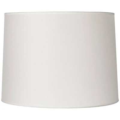 Hardback White Medium Drum Lamp Shade 13" Top x 14" Bottom x 10" Slant x 10" High (Spider) Replacement with Harp and Finial