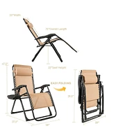 Slickblue Oversize Lounge Chair with Cup Holder of Heavy Duty for Outdoor