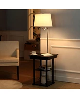 Brightech Madison 56" Led Table and Lamp Combo with Usb Port Outlet