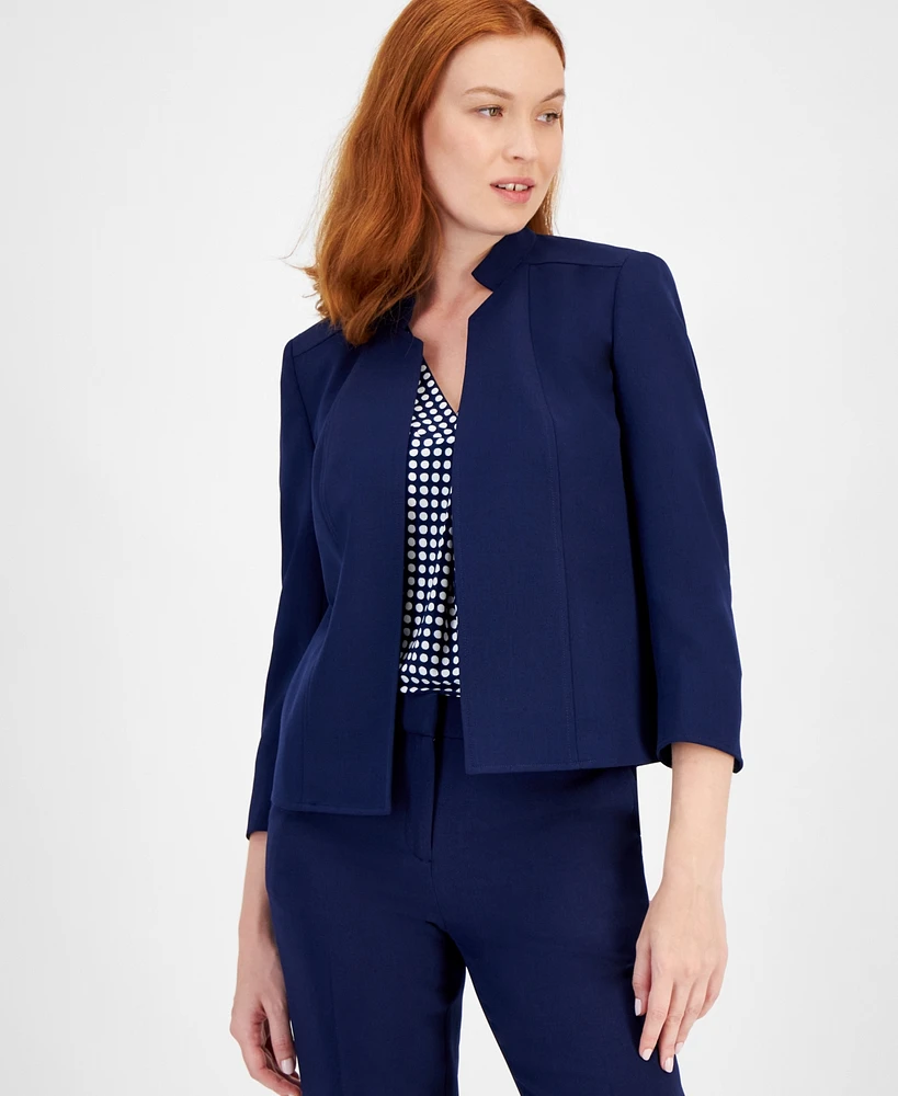 Anne Klein Star-Collar Open-Front Blazer