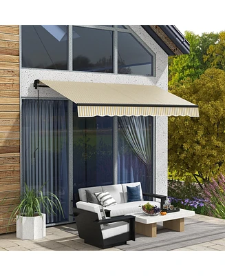 Retractable Awning Water & Uv Resistant, Adjustable Shade for Patios