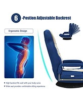 360-Degree Swivel Gaming Floor Chair with Foldable Adjustable