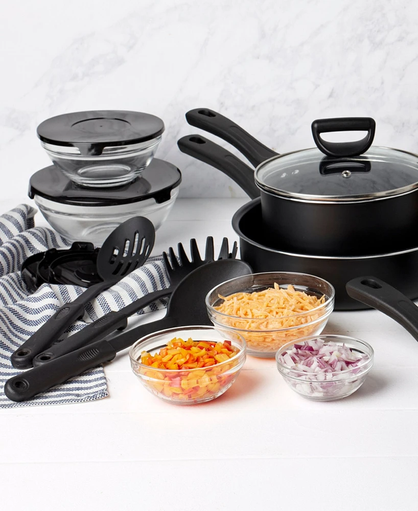 Basic Essentials 32-Pc. Nonstick Aluminum Cookware Set
