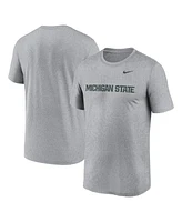 Nike Men's Heather Gray Michigan State Spartans Primetime Legend Wordmark T-Shirt