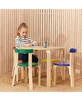 Bentwood Table and Curved Back Chair Set, Premium Kids Wooden Furniture