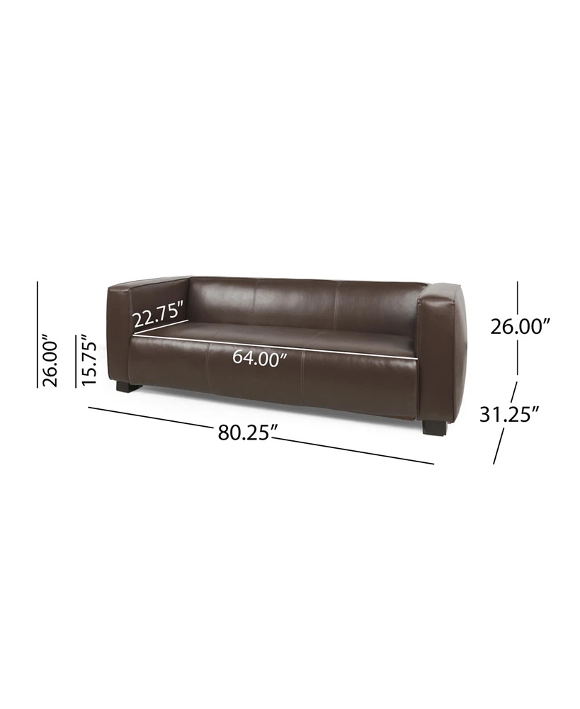 Contemporary Upholstered Tuxedo Sofa with Birch Wood Legs
