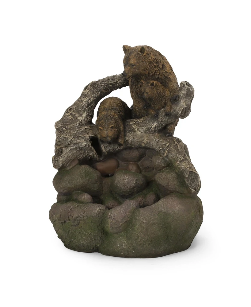 Callan Fountain - 24.75" High, Weather Resistant, Light Brown + Moss