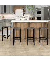 Slickblue Set of 4 Bar Stool 26" Chair with Metal Legs and Footrest