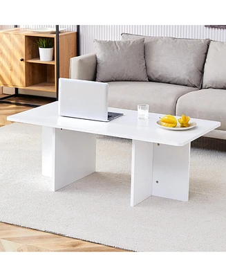 Modern Rectangular Mdf Dining Table with Industrial Design