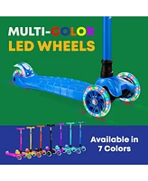Lifemaster Kids Scooter – Children and Toddler 3 Wheel Kick Led Lights Illuminate when Rolling– Adjustable Handle