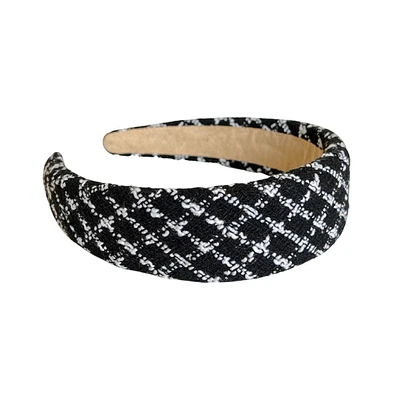 Padded Headband - Black Plaid