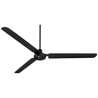 Casa Vieja 72" Casa Velocity Large Modern Industrial Indoor Outdoor Ceiling Fan 3 Blade Wall Control Matte Black Finish Metal Blades Bedroom Living Ro