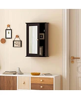 Bathroom Wall Cabinet Single Mirror Door Cupboard Storage Medicine Wood Shelf