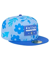 New Era Men's Blue Dallas Mavericks Palm Fronds 2-Tone 59FIFTY Fitted Hat