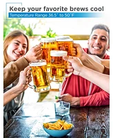 Black+Decker Beer Kegerator, 6.1 Cu. Ft. Extra Large Capacity Draft Beer Machine for Home with Double Tap & 2-Shelf Fridge