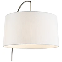 Cora Modern Arched Task Floor Lamp Standing 72" Tall Brushed Nickel Silver Off White Linen Fabric Drum Shade for Living Room Reading House Bedroo