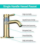 Aquaterior Single Handle Bathroom Vessel Faucet Mixer Tap with Pop-up Drain