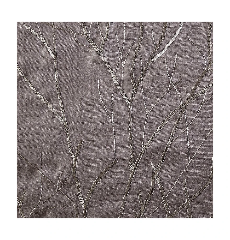 Madison Park Andora Botanical Embroidered Curtain Panel, Single with Privacy Lining for Bedroom and Living Room, 84 inch length