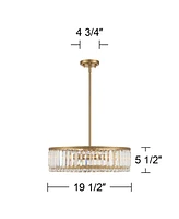 Stiffel Ella 20 1/4" Wide Soft Gold Crystal 5-Light Drum Pendant