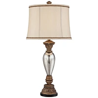 Barnes and Ivy Alsace 32 1/2" Tall Large Traditional End Table Lamp Gold Silver Mercury Glass Single Living Room Bedroom Bedside Nightstand House Offi