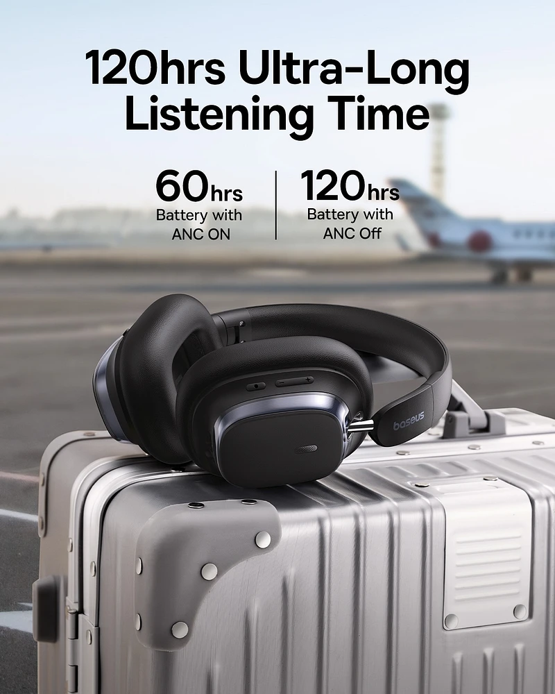 Baseus Bowie H1s Noise-Cancellation Wireless Headphones White