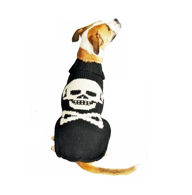 Chilly Dog L Black Skull Dog Sweater