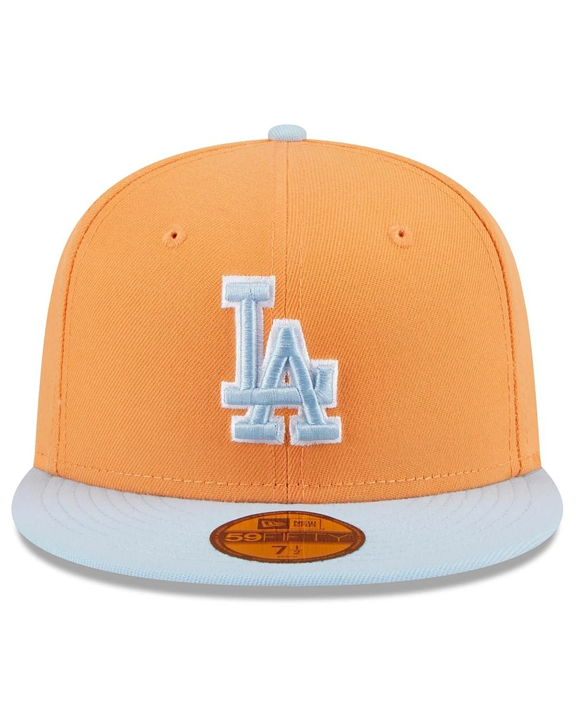 New Era Men's Orange/Light Blue Los Angeles Dodgers Spring Color Basic Two-Tone 59FIFTY Fitted Hat