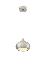 Possini Euro Design Holland Satin Nickel Mini Pendant Lighting 7 1/2" Wide Modern Industrial Led Silver Shade Fixture for Dining Room House Entryway B