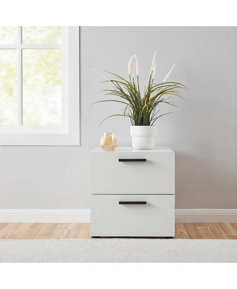 Clara Clark 2-Drawer Wood Bedroom Nightstand with Drawers