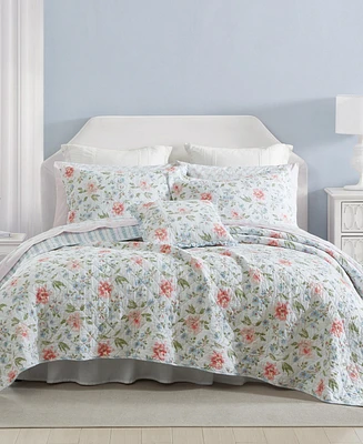Laura Ashley Emilie Reversible 4 Piece Quilt Set, King