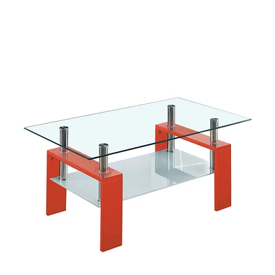 Streamdale Furniture Artisan Rectangle Coffee Table, Red
