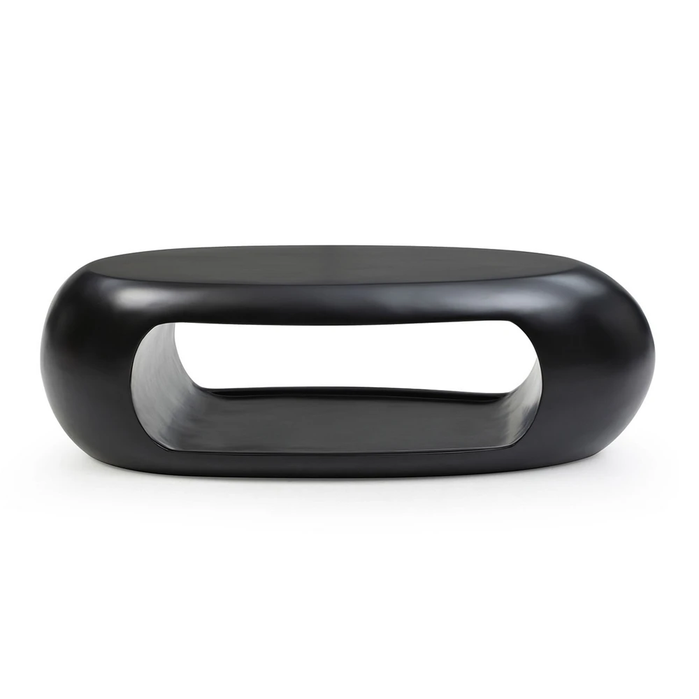 53.93'' Modern Oval Coffee Table, Sturdy Fiberglass Cocktail Table