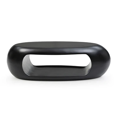 53.93'' Modern Oval Coffee Table, Sturdy Fiberglass Cocktail Table