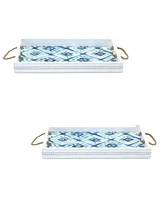 Slickblue Wooden Tie-Dye Design Tray (Set of 2)